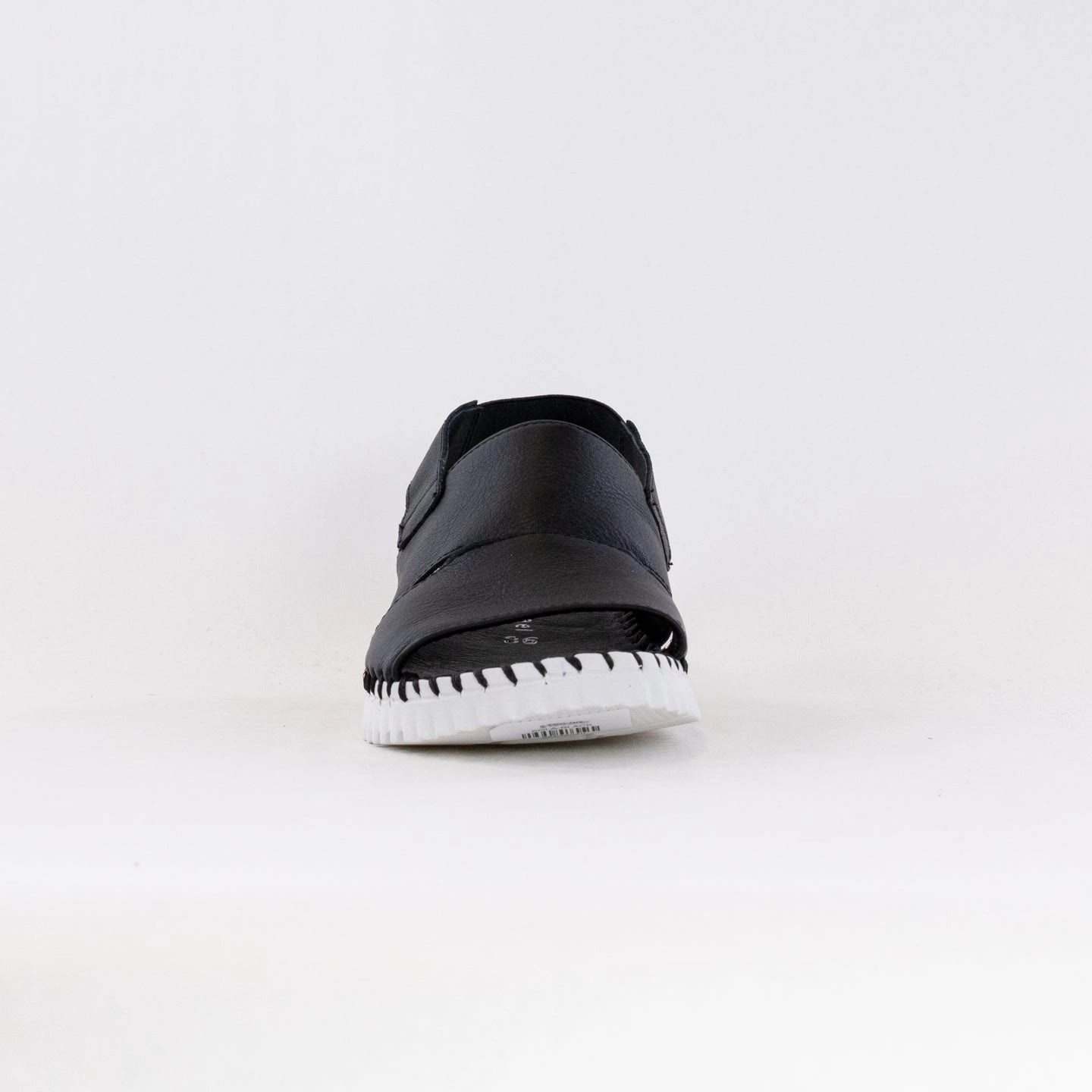 Eric Michael Sola Sandal (Women's) - Black Leather Flex grooves packable