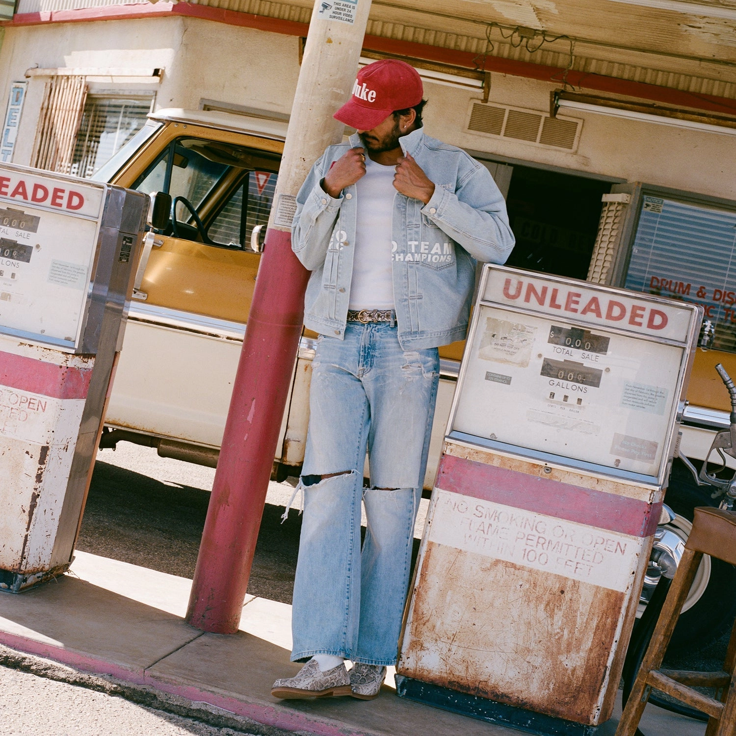 Durable Double Stitching Duke Ranch Wreath Denim Jacket