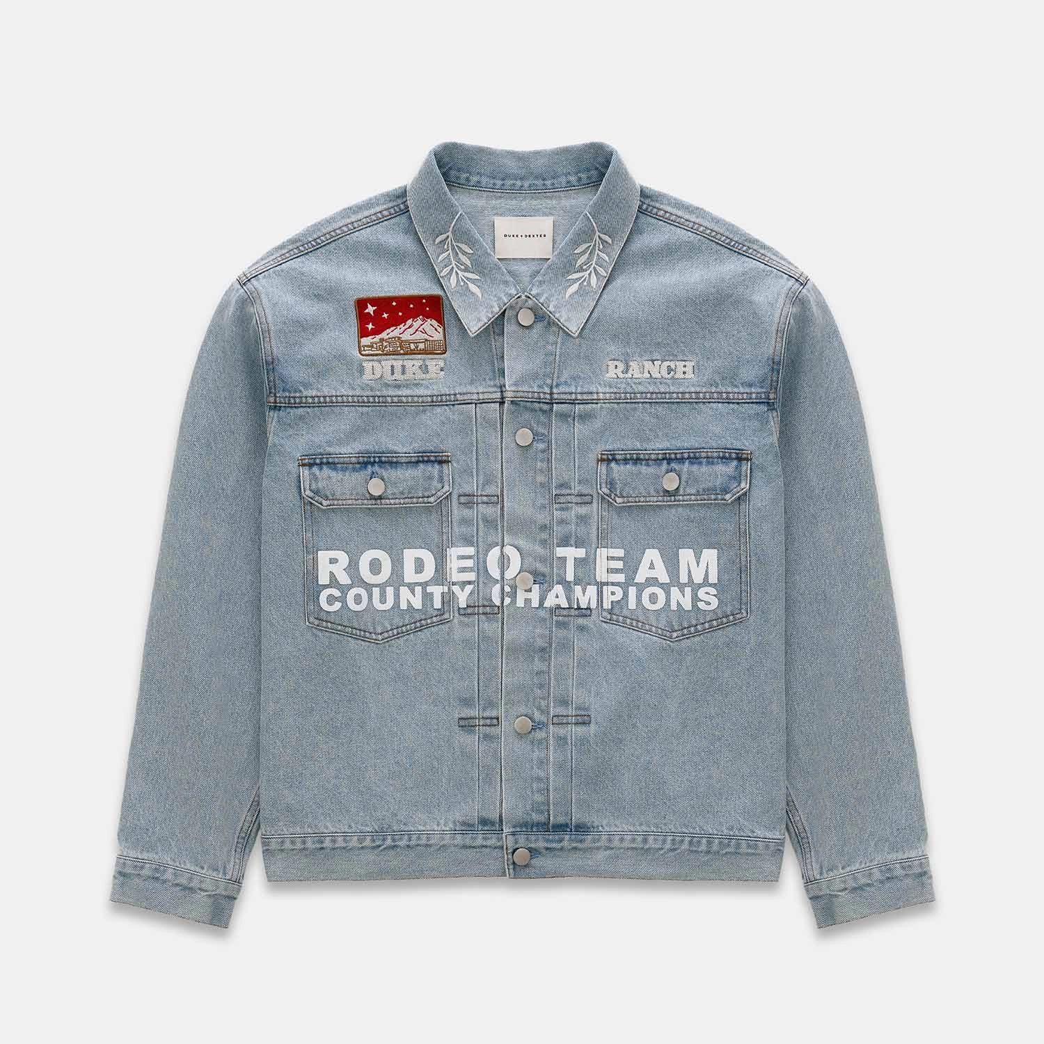 Duke Ranch Wreath Denim Jacket Friction Reducing Lining