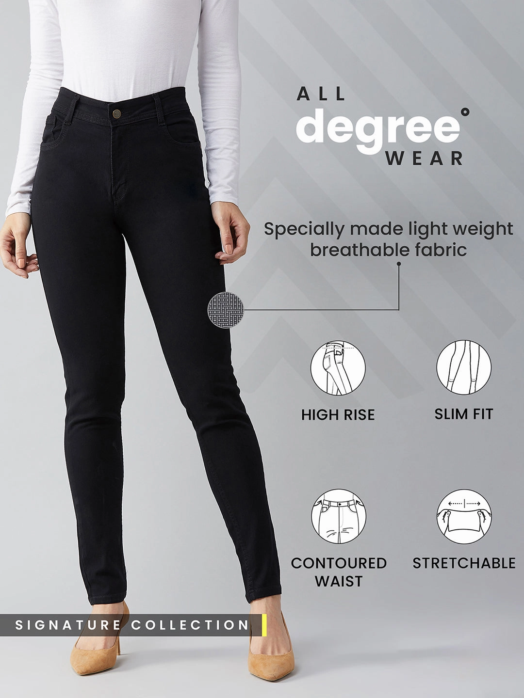 Cozy Vibe 24/7 Comfort Black Slim-Fit High-Rise Stretchable Denim Jeans