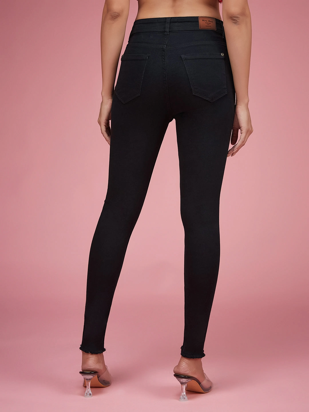 CHASEstretch? Black Slim-Fit High-Rise Denim Jeans Breathable Lining System