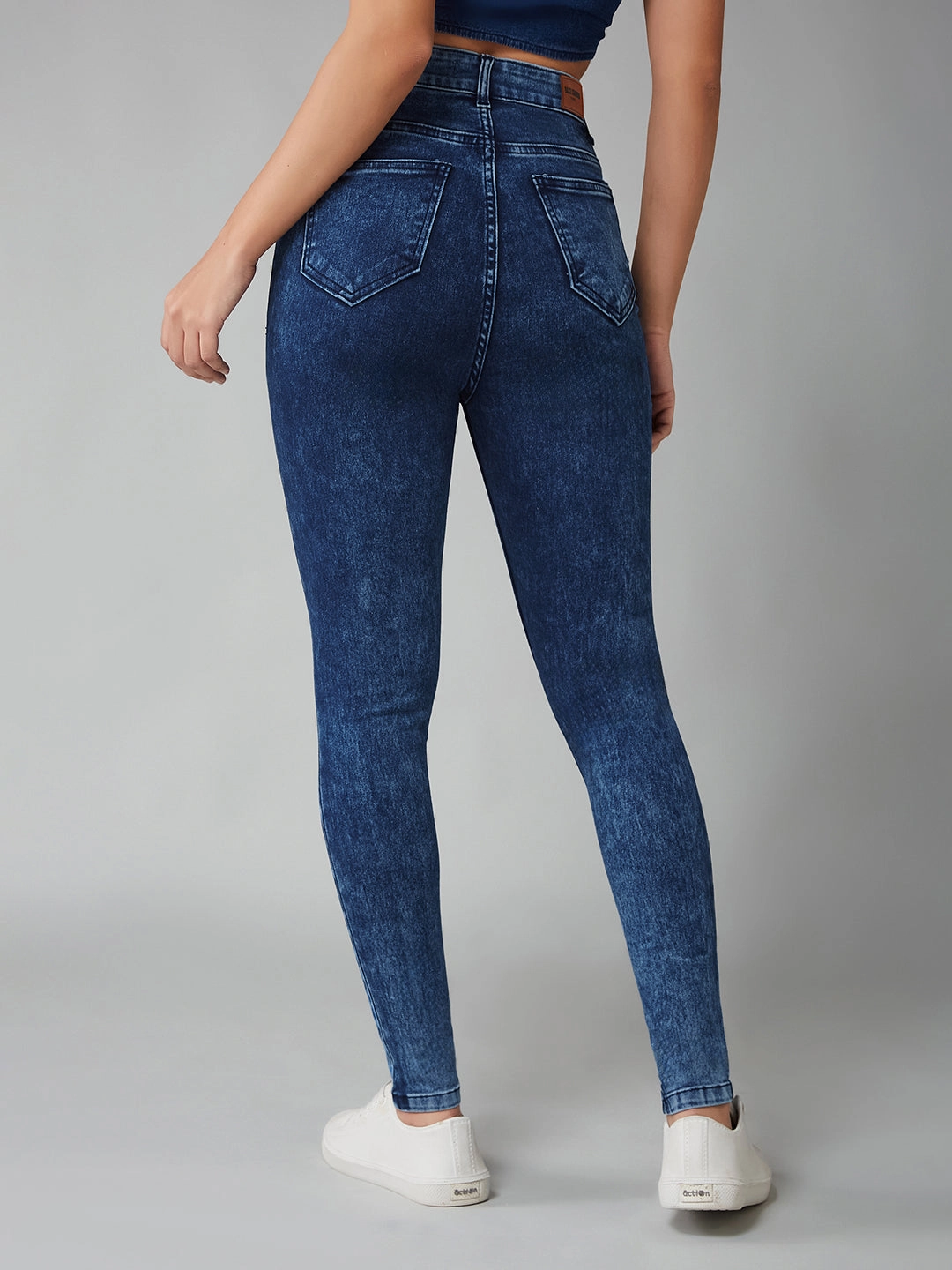 24/7 Comfort Blue Skinny-Fit High-Rise Stretchable Denim Jeans Loose Spring Mood