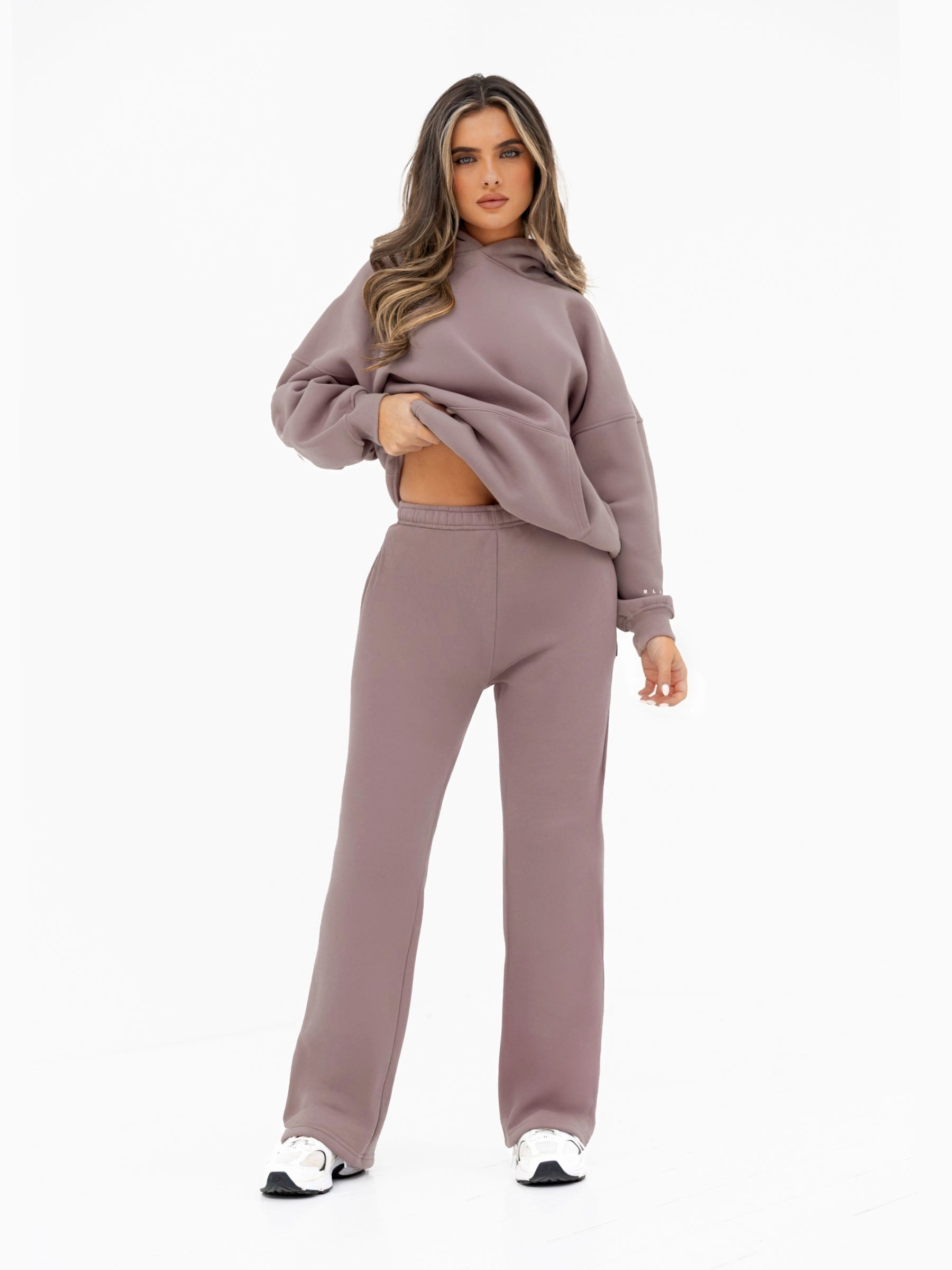 Isabel Wide Leg Sweatpants - Pink Taupe Odor Resistant Eco Dye Process