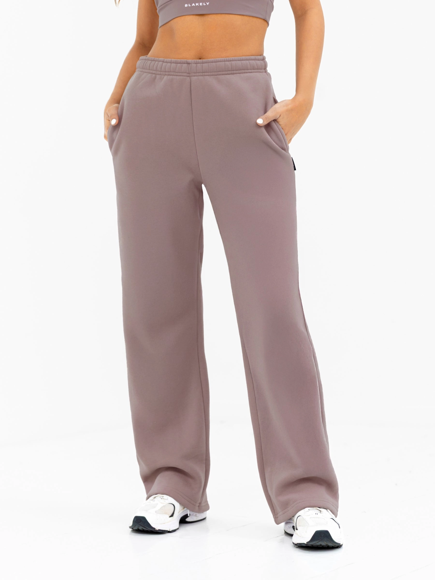 Eco Dye Process Isabel Wide Leg Sweatpants - Pink Taupe