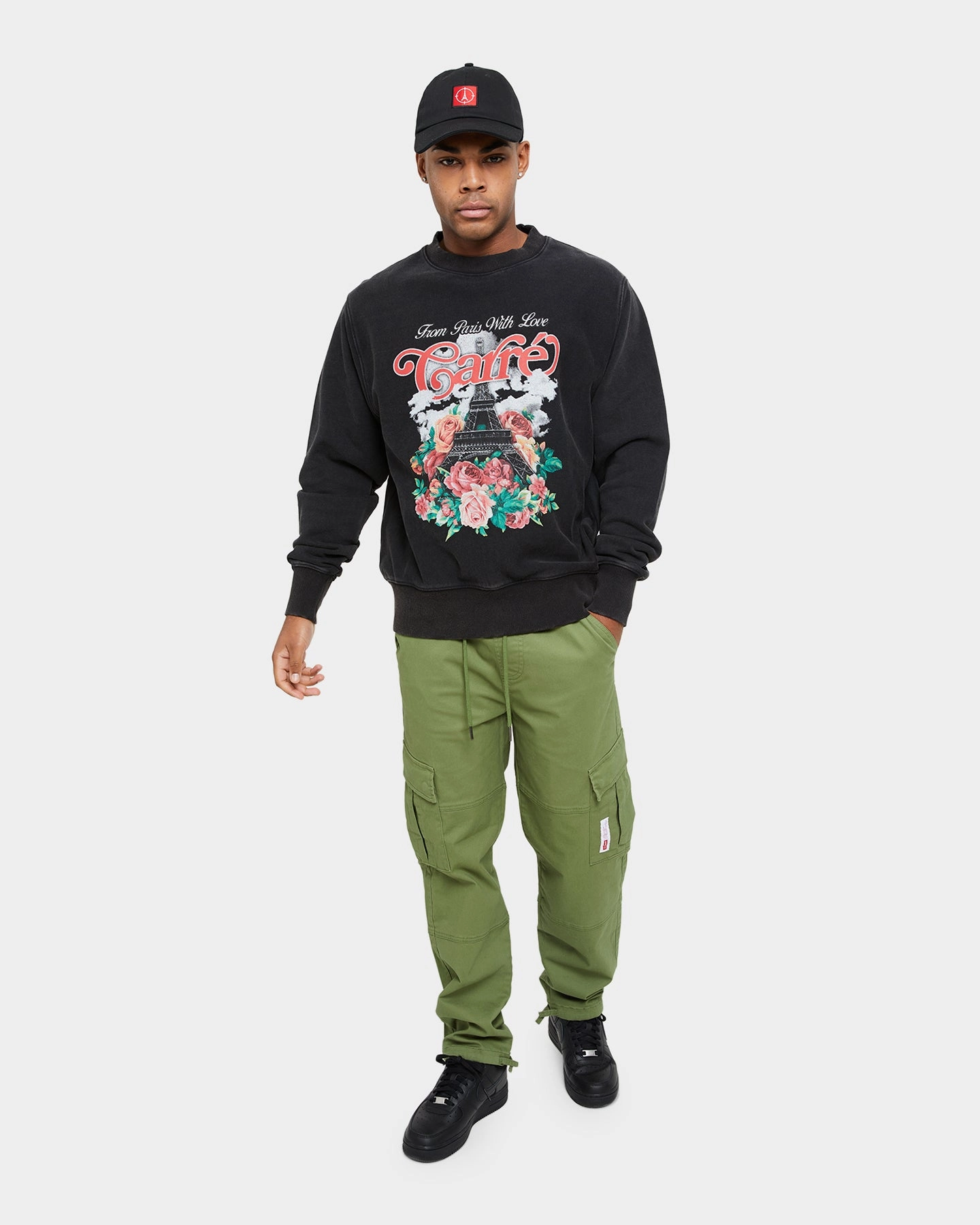 Carre Paris With Love Vintage Crewneck Washed Black Stylish Dress