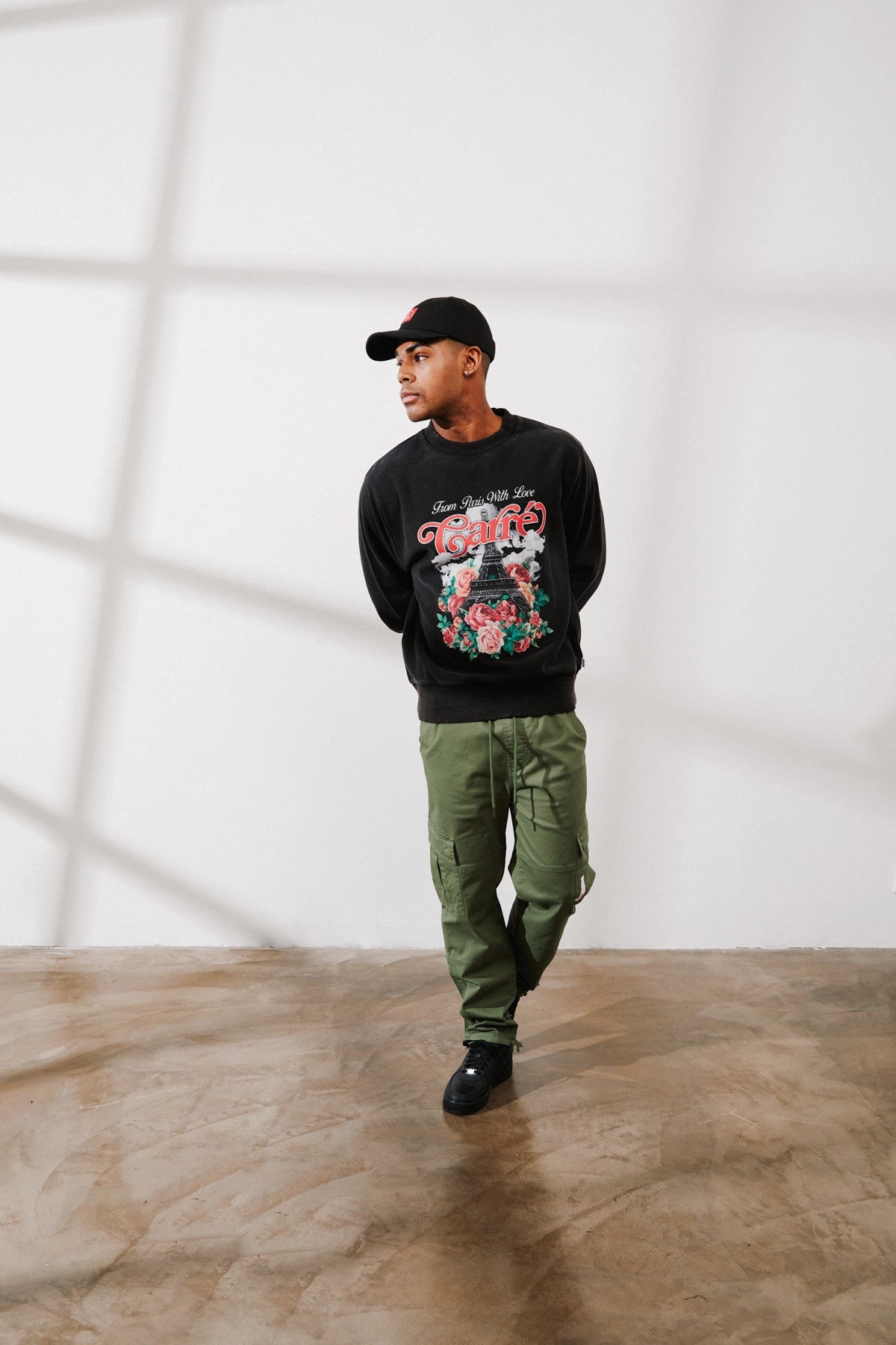 Carre Paris With Love Vintage Crewneck Washed Black Trendy Shirt