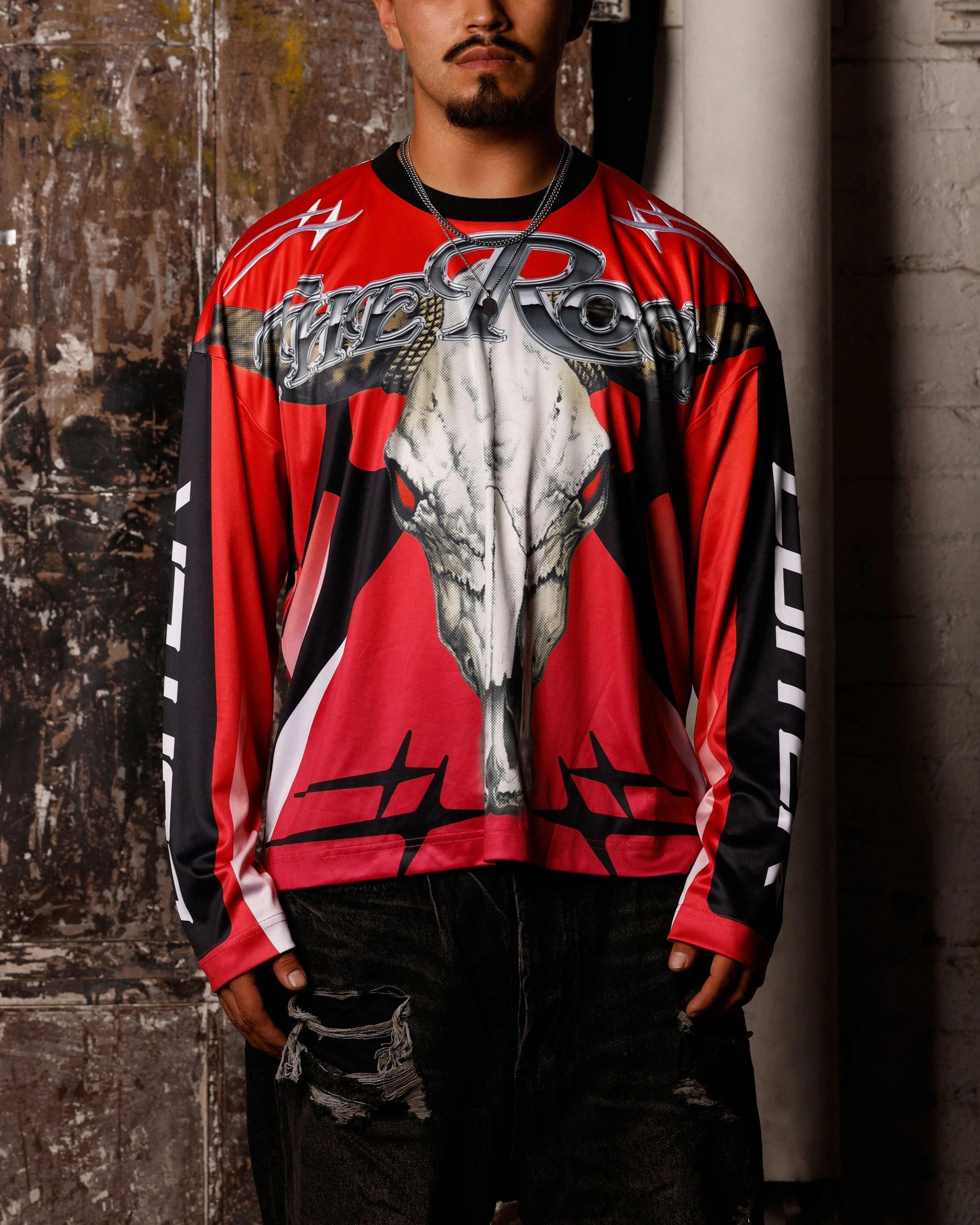 QuickReleaseFastenings Loiter X WWE The Rock Motorcross Long Sleeve Jersey Red/Black