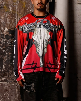 QuickReleaseFastenings Loiter X WWE The Rock Motorcross Long Sleeve Jersey Red/Black