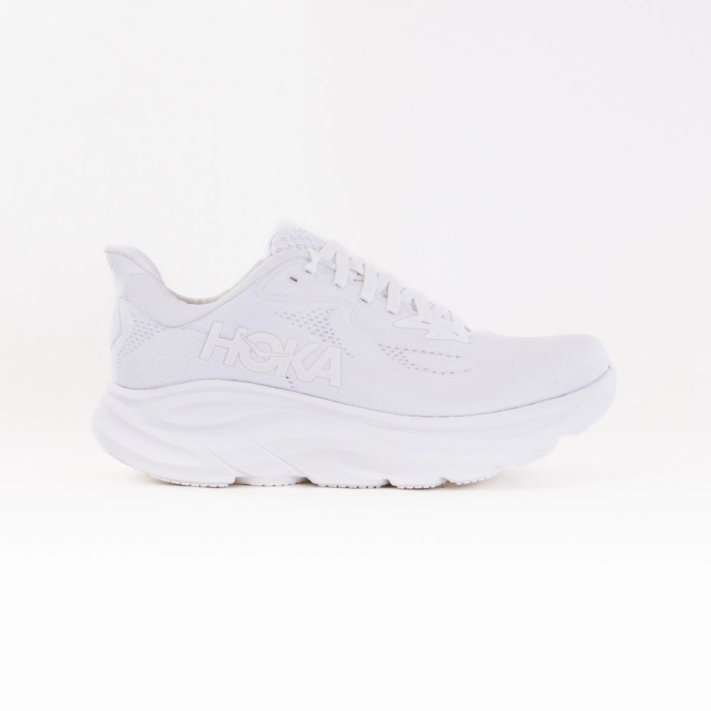 Hoka Clifton 10 Wide (Women's) - White/White Supportive Footbed police - training running shoes