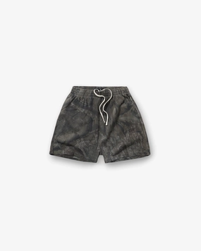 Initial Overdye Realtree? Camo Mesh Shorts - Overdyed Black tie-dye look