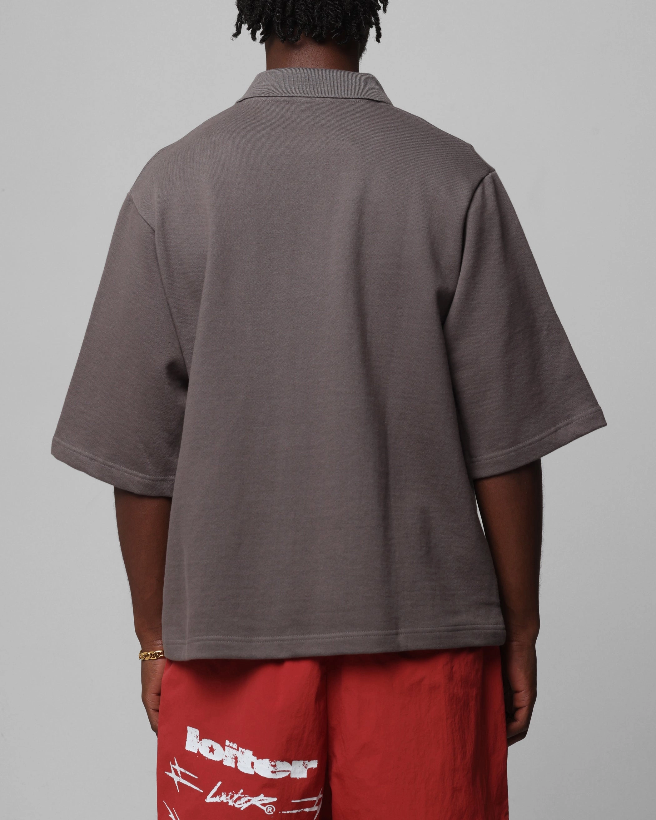 Loiter Ibiza Polo Shirt Charcoal Bamboo Derived Material