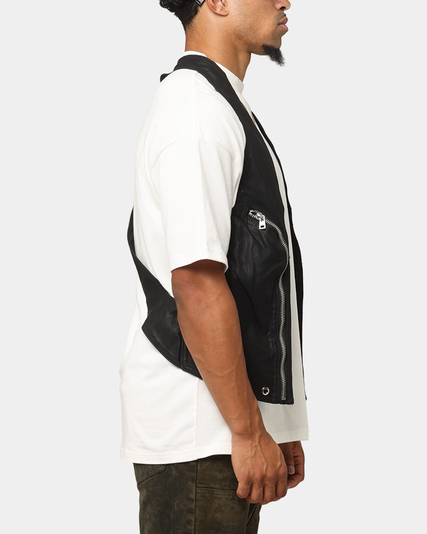 MNML Leather Holster Vest Black Multipurpose Design