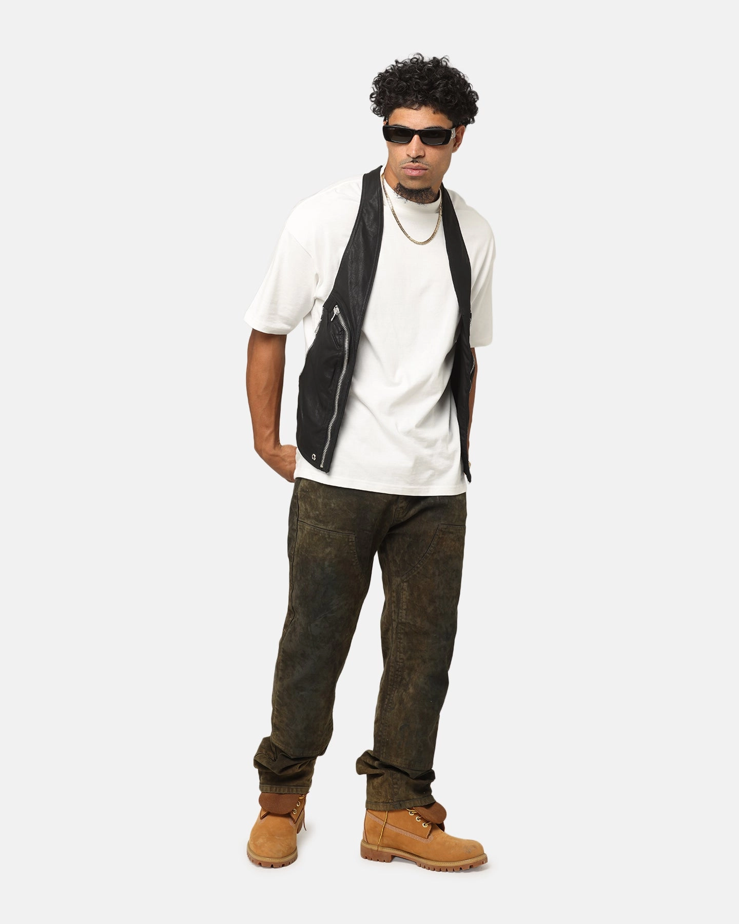 Hygroscopic Inner Layer FourWayStretch MNML Leather Holster Vest Black