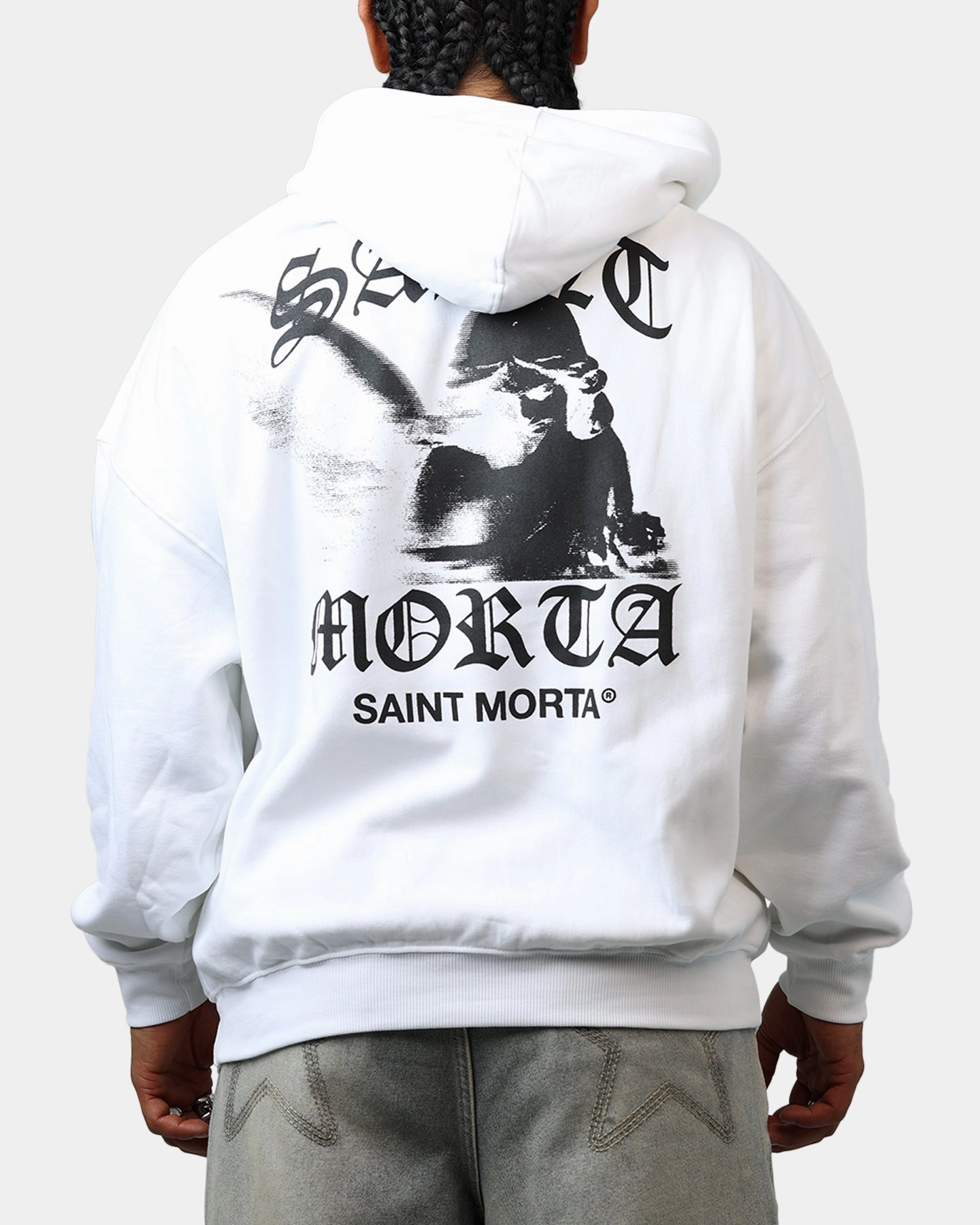 SleevelessOption Saint Morta Maiden Boxy Hoodie White