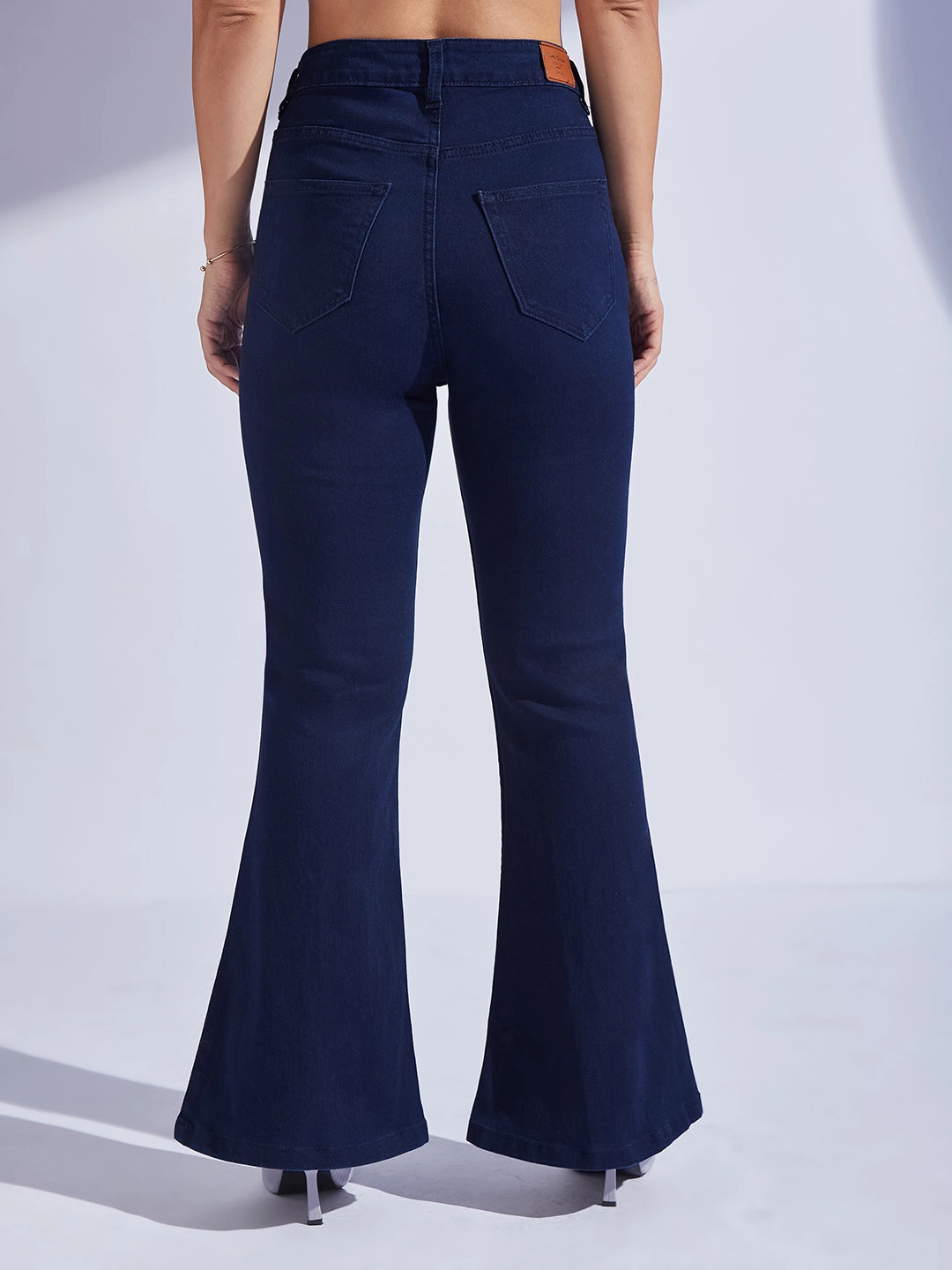 CHASEshape? Women's Navy Blue Bootcut High-Rise Stretchable Shaping Denim Jeans Timeless Comfort Date Night Casual Friday