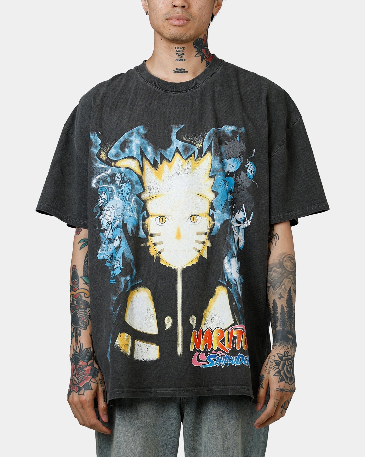 73 Studio X Naruto Naruto Shippuden Heavyweight T-Shirt Black Wash Workout Apparel