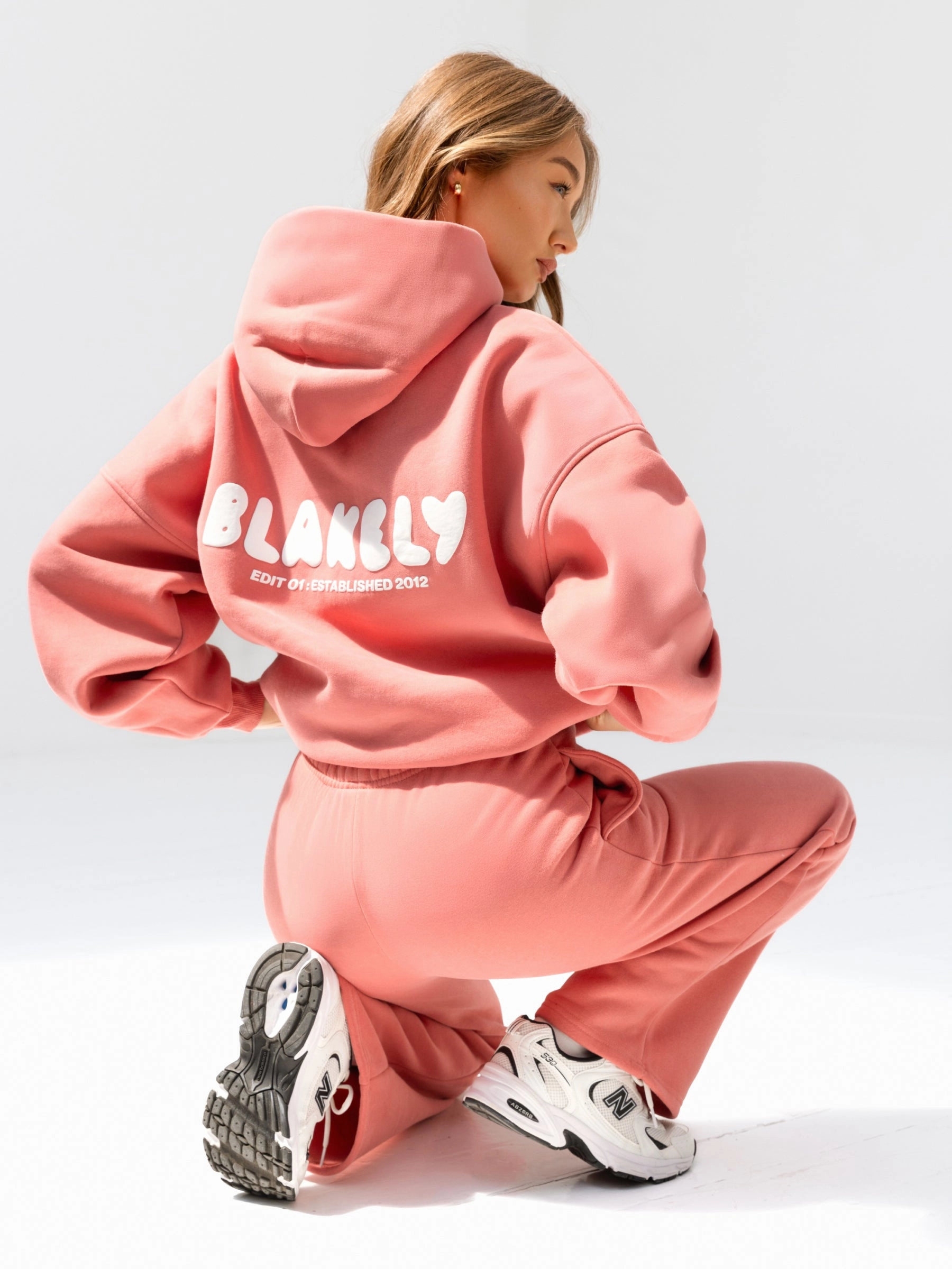 Cloud Print Wide Leg Sweatpants - Sunrise Coral Effortless Look Chic Design