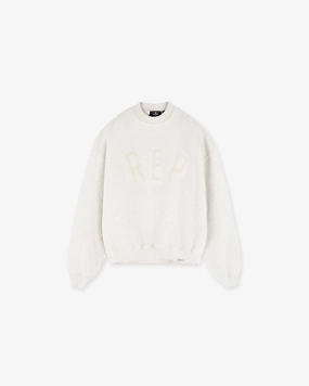 AntiStatic Finish Rep Applique Sweater - Cream Marl