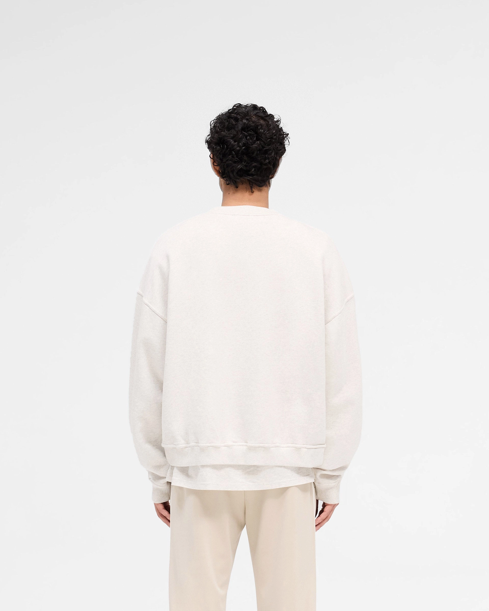 OdorResistant machine washable material Rep Applique Sweater - Cream Marl