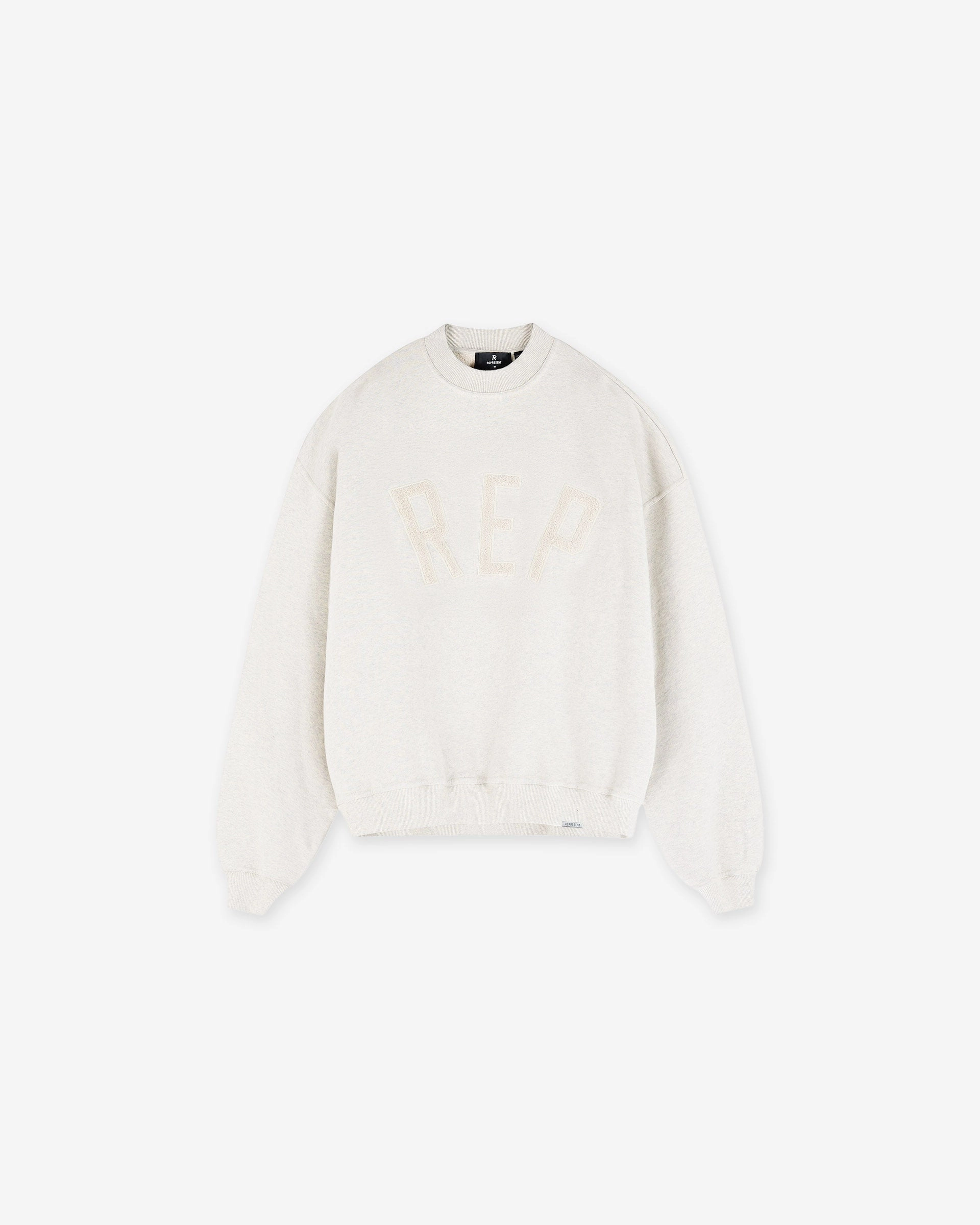 AntiStatic Finish Rep Applique Sweater - Cream Marl