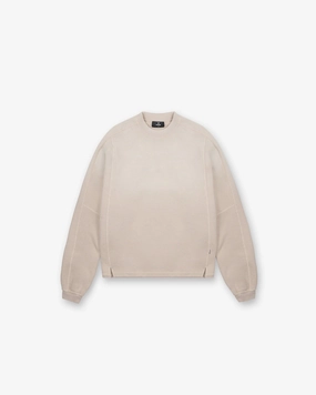 Stepped Hem Sweatshirt - Oat KnitCuff Reinforcements
