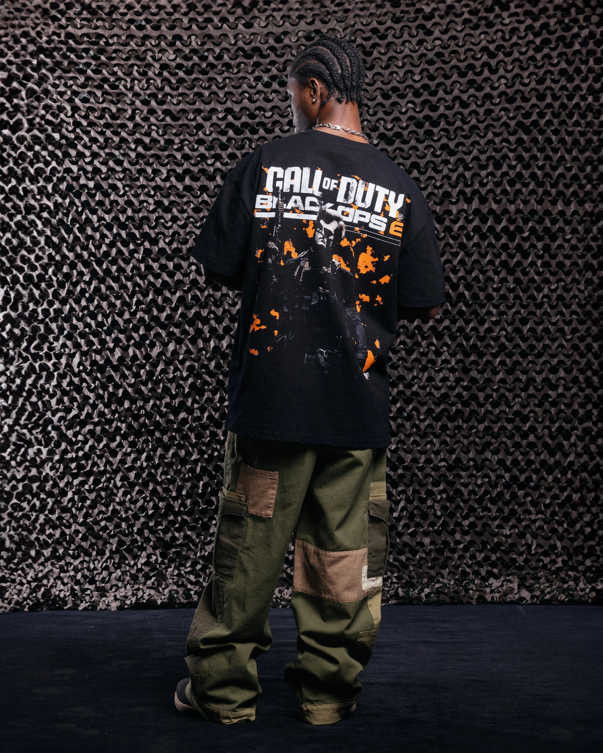 Goat Crew X Call Of Duty Black Ops 6 Vintage T-Shirt Black SeamFreeShoulder BlendMaterials