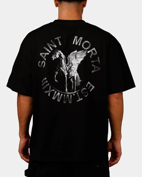 Hydrophobic Surface Treatment Self Fabric Tie Saint Morta Pegasus Drop T-Shirt Black