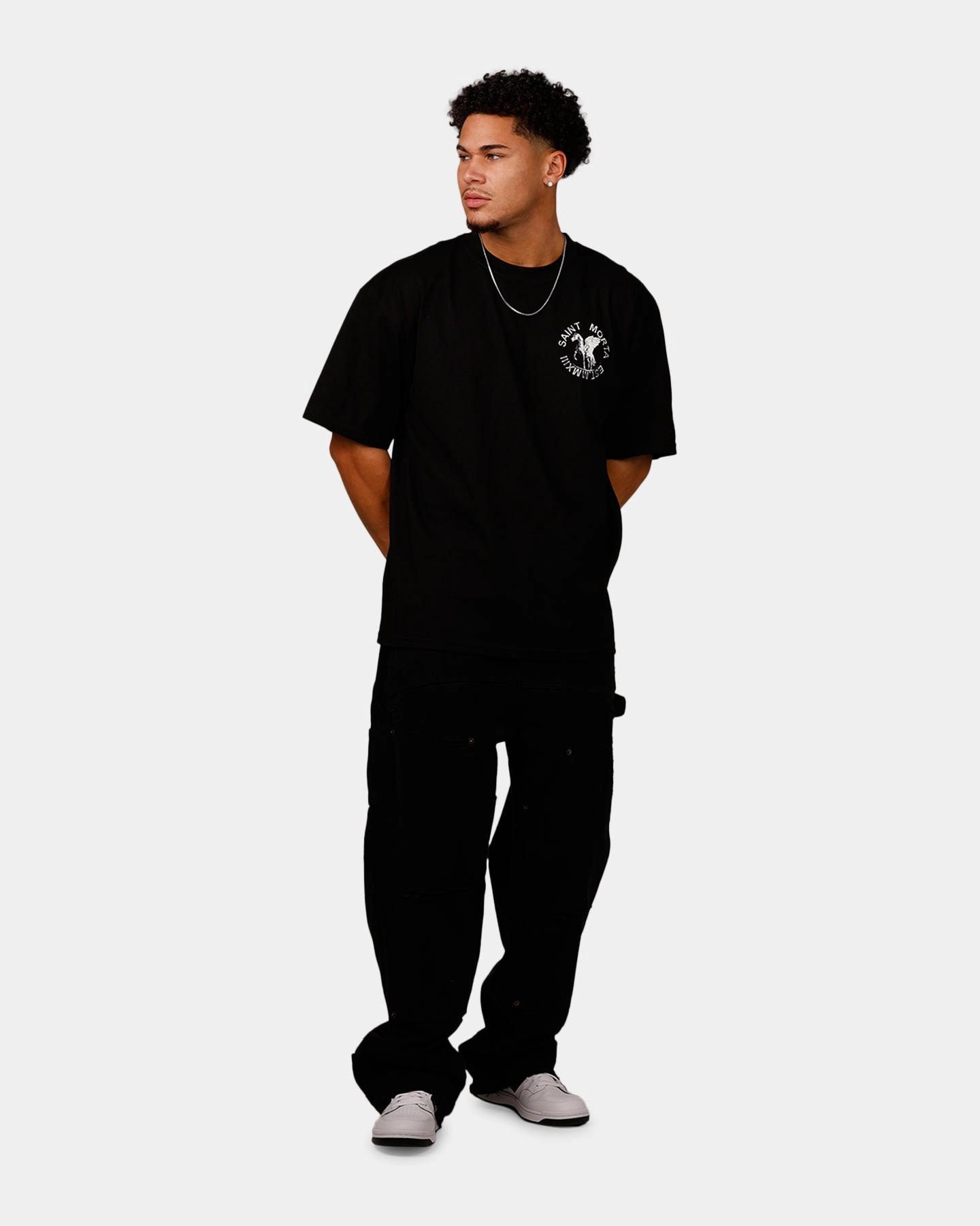 Soft Brushed Finish Saint Morta Pegasus Drop T-Shirt Black