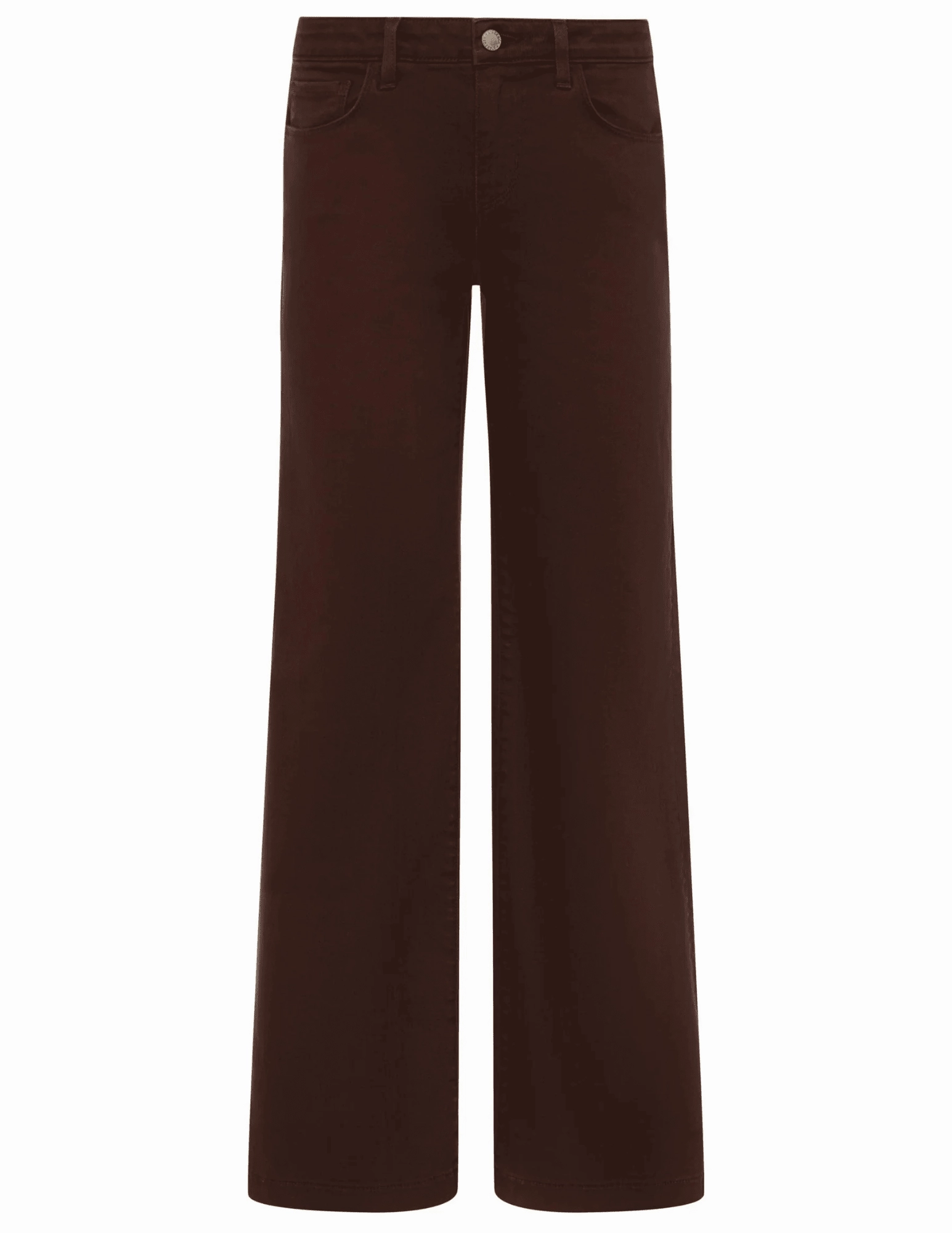 L'AGENCE Joanne Low Rise Wide Leg Jeans in Brown Zip Fly Closure