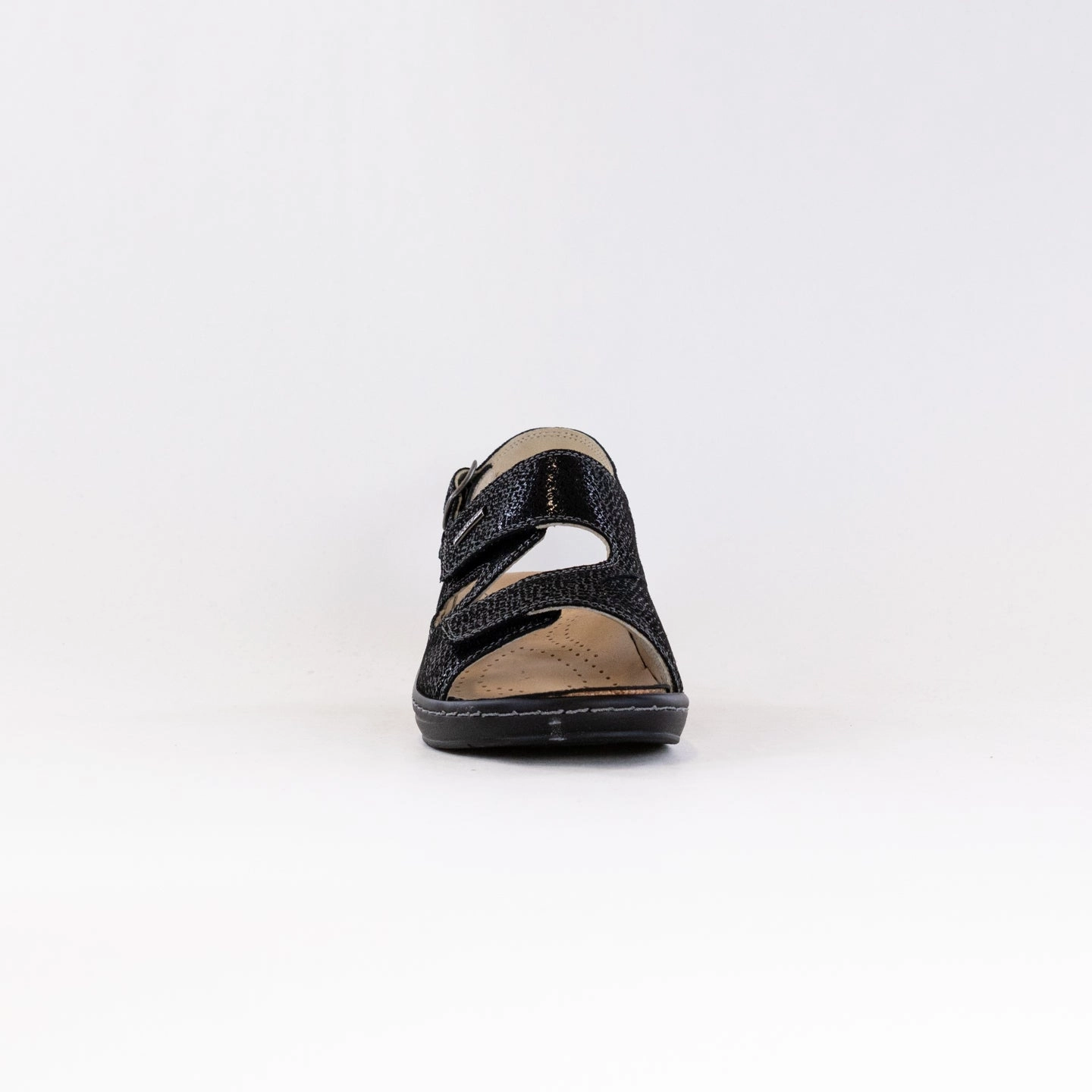 Fidelio Vienna Sandal (Women's) - Black Float Compact Fit Street Casual