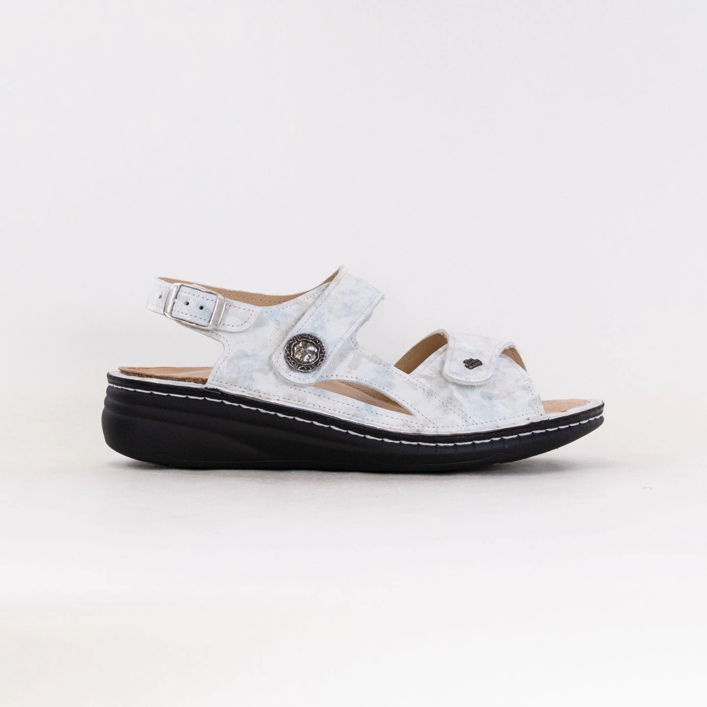 Finn Comfort Barbuda (Women's) - Diva Mavi Slip On Easy Adjust Buckles