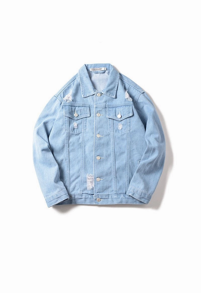 West Louis? Spring Hole Jean Jacket InterchangeableLining TearResistantOuter