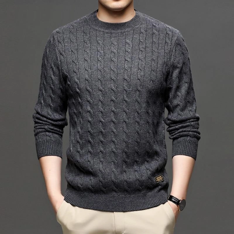 West Louis? Fashion Knitted Jumper O-Neck Pullover Sweater Fall Comfort Cozy Classic