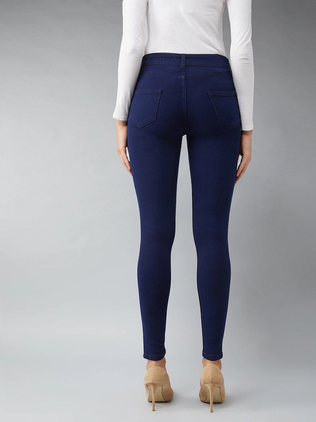 24/7 Comfort Navy-Blue Skinny-Fit Mid-Rise Stretchable Denim Jeans Urban Explorer Trend Setter Affordable Outdoor Adventure Artist Vibe