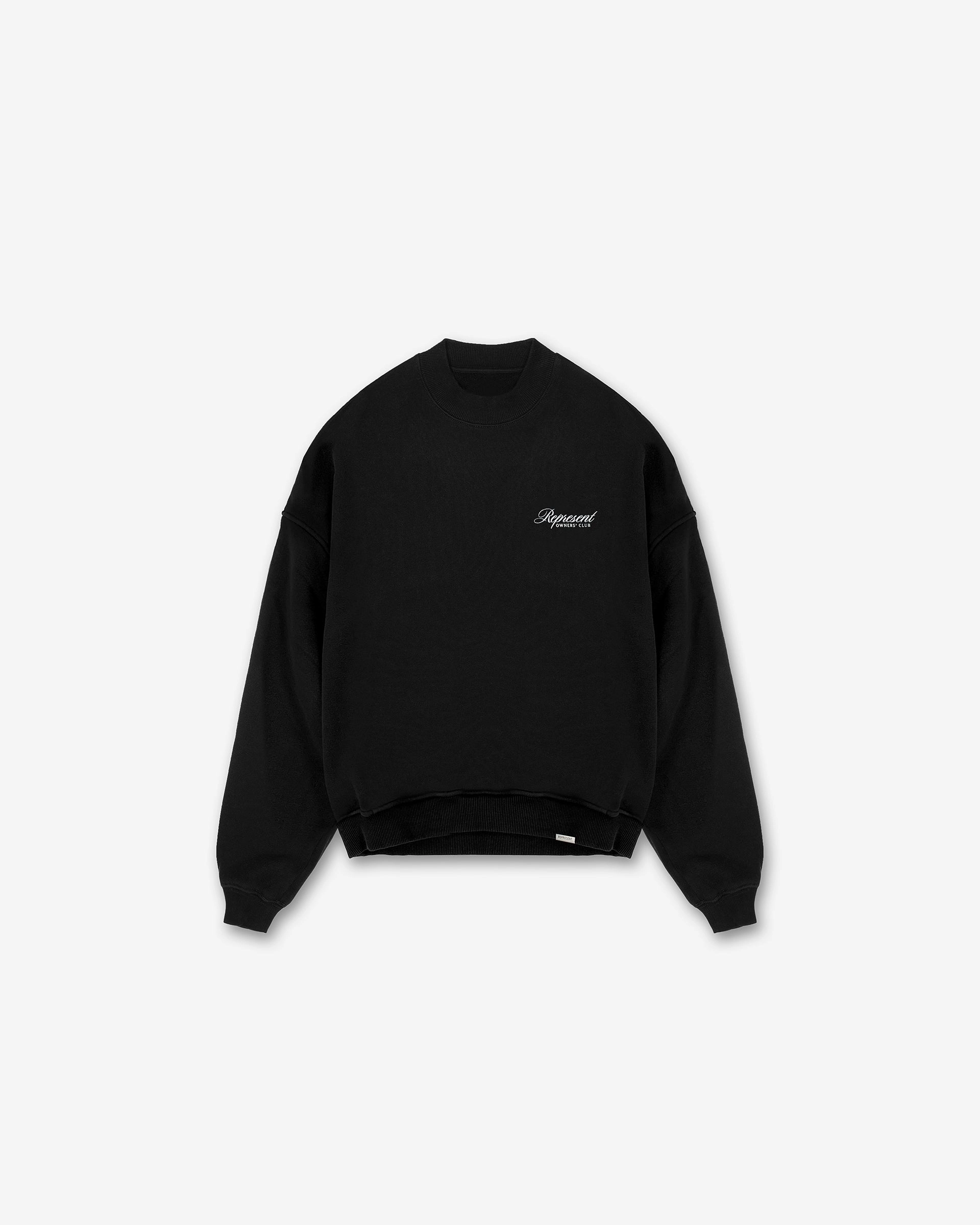 Yearlong Favorite Effortless Style Represent Owners Club Script Sweater - Black