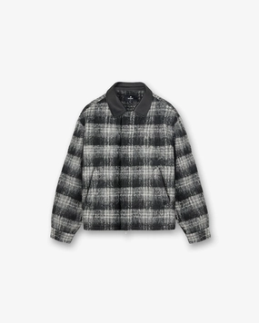 Casual Comfort Flannel Check Overshirt - Jet Black