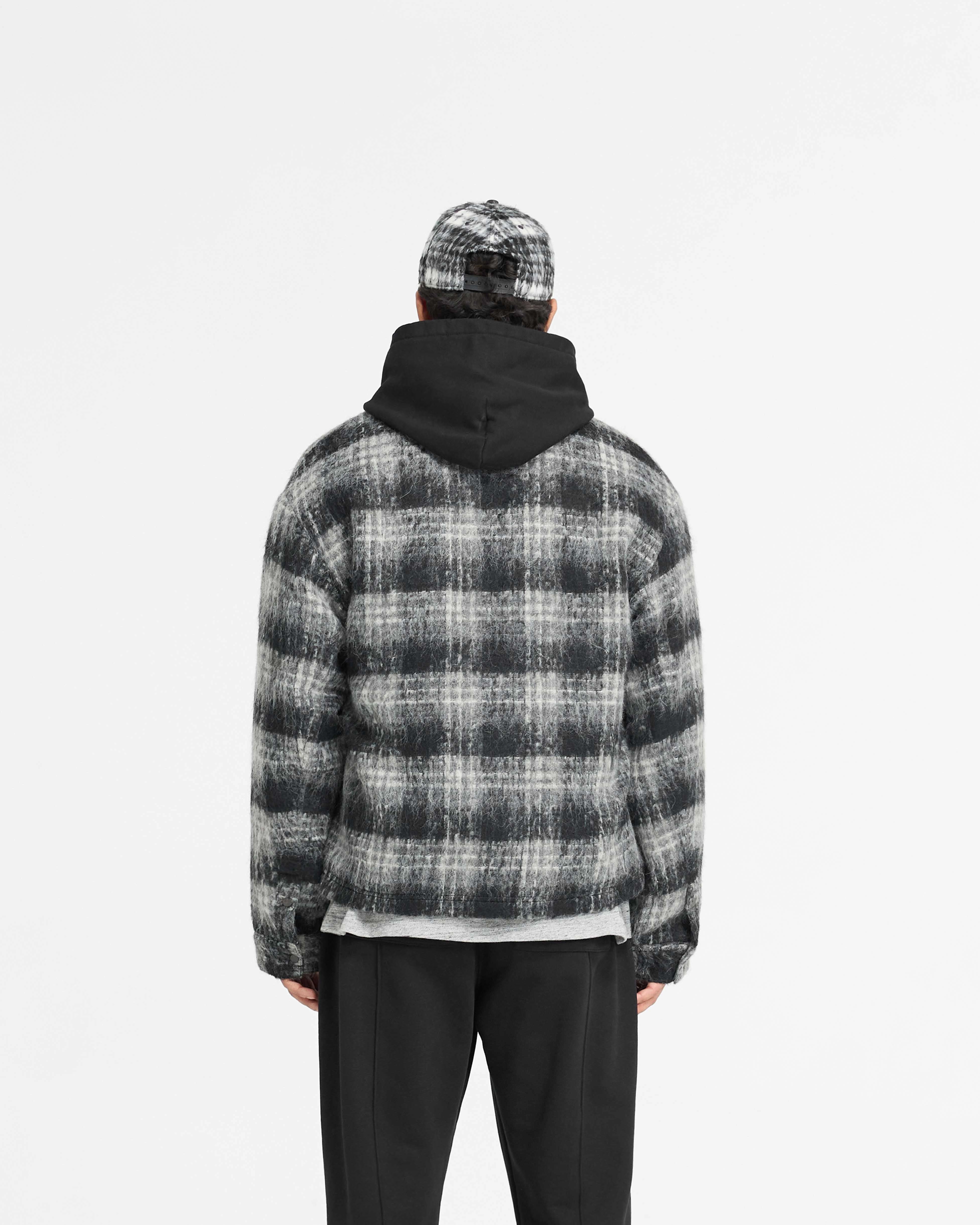 Beach Ready Flannel Check Overshirt - Jet Black