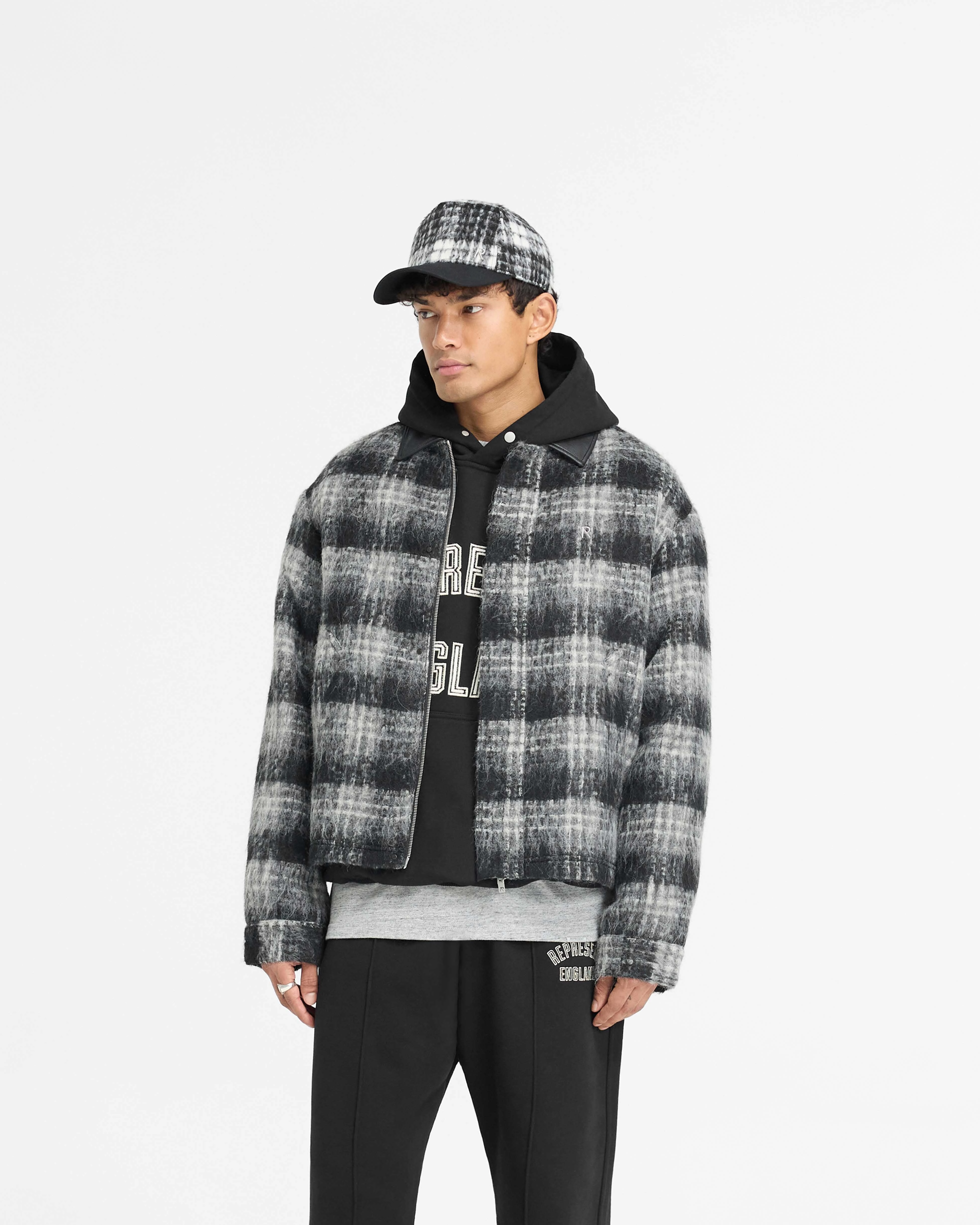 Flannel Check Overshirt - Jet Black Weekend Wear Sustainable Weave