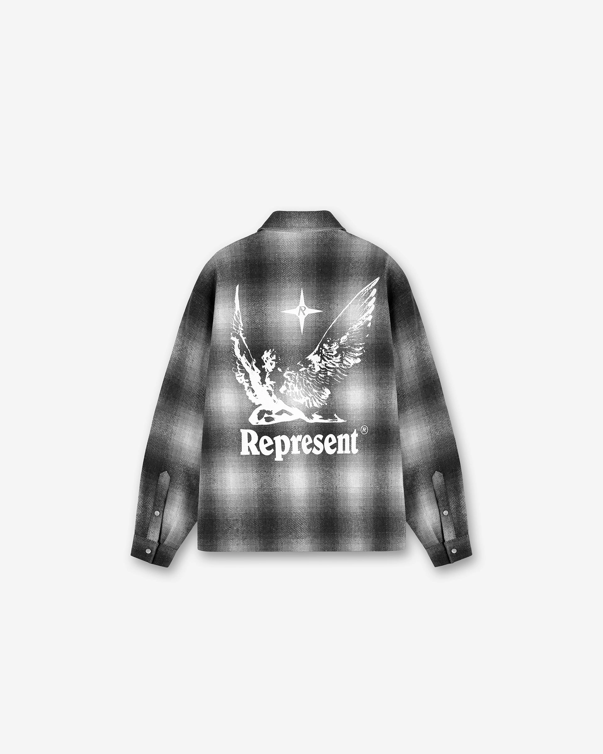 Spirits Of Summer Flannel Shirt - Black White Stretchable Material Laser Cut Edge Detail