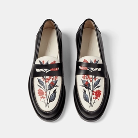 Neat Steps Breathable Style Wilde Hand-Painted Berry Penny Loafer - Women's