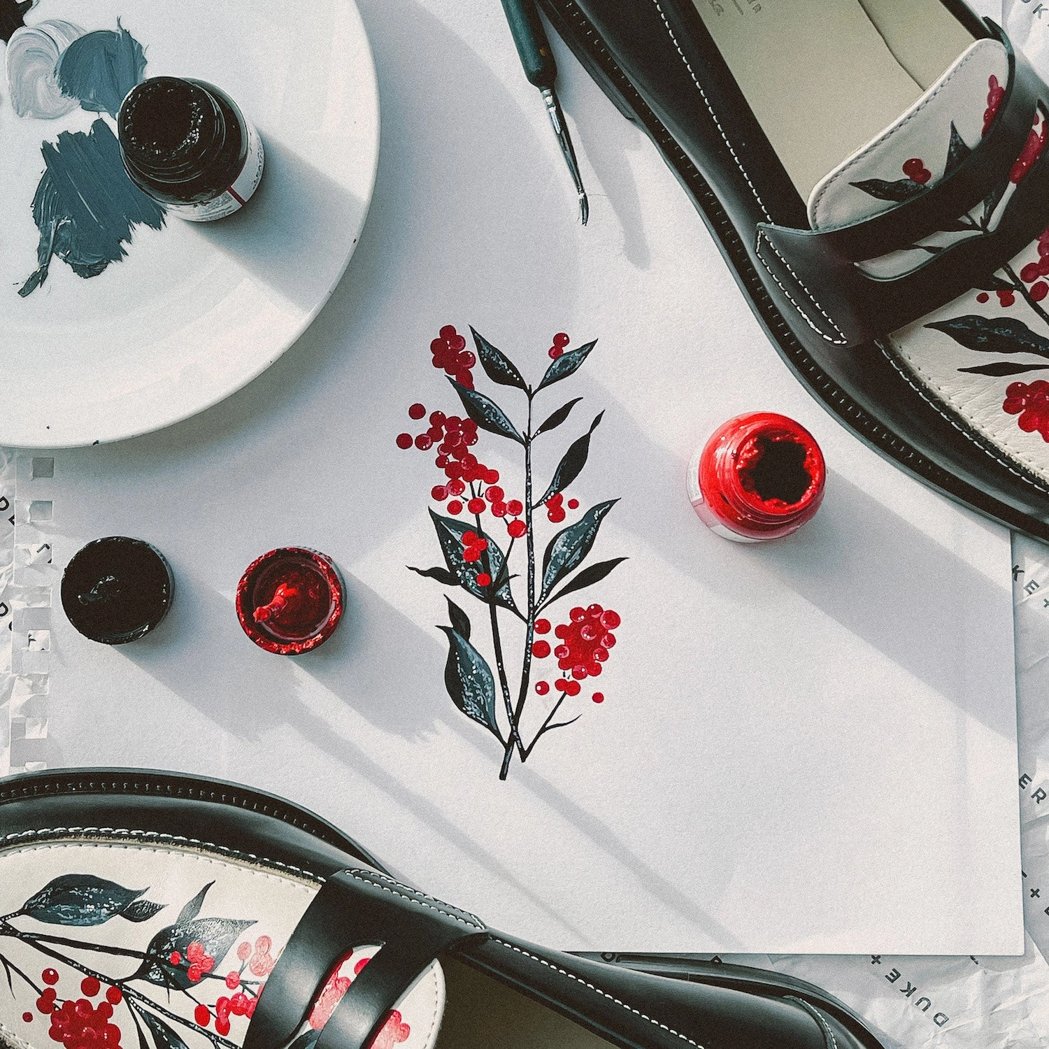 Wilde Hand-Painted Berry Penny Loafer - Women's True Hold Evening Calm