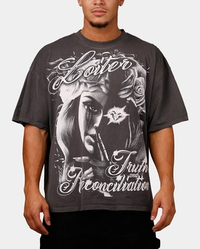 YarnBlend Loiter Truth And Reconciliation T-Shirt Charcoal