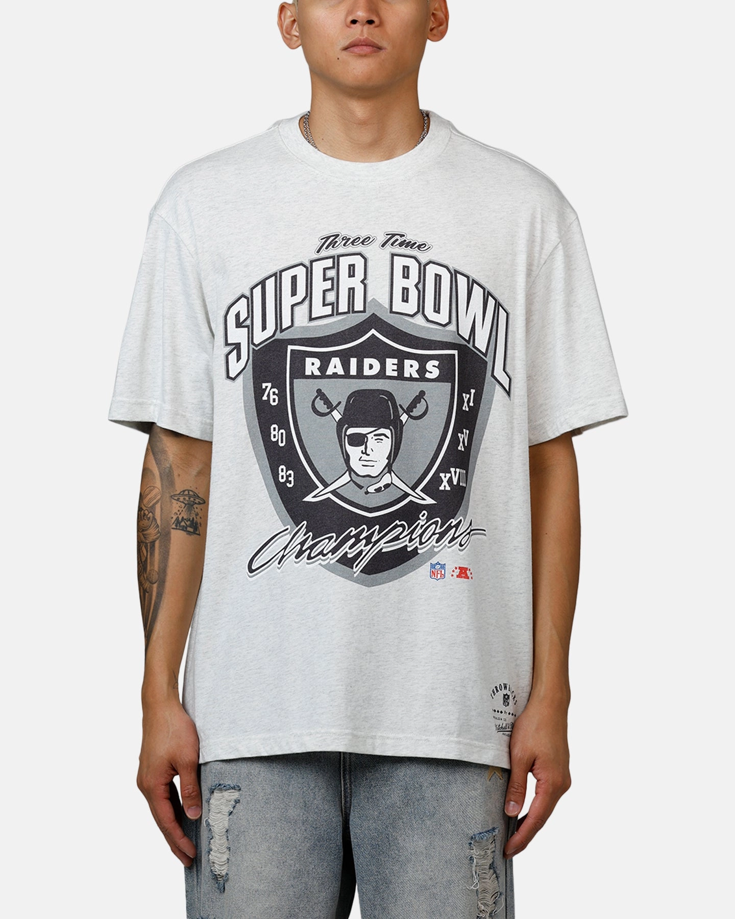 HighStretchElastic Mitchell & Ness Las Vegas Raiders Super Bowl T-Shirt Grey Marle/Otc