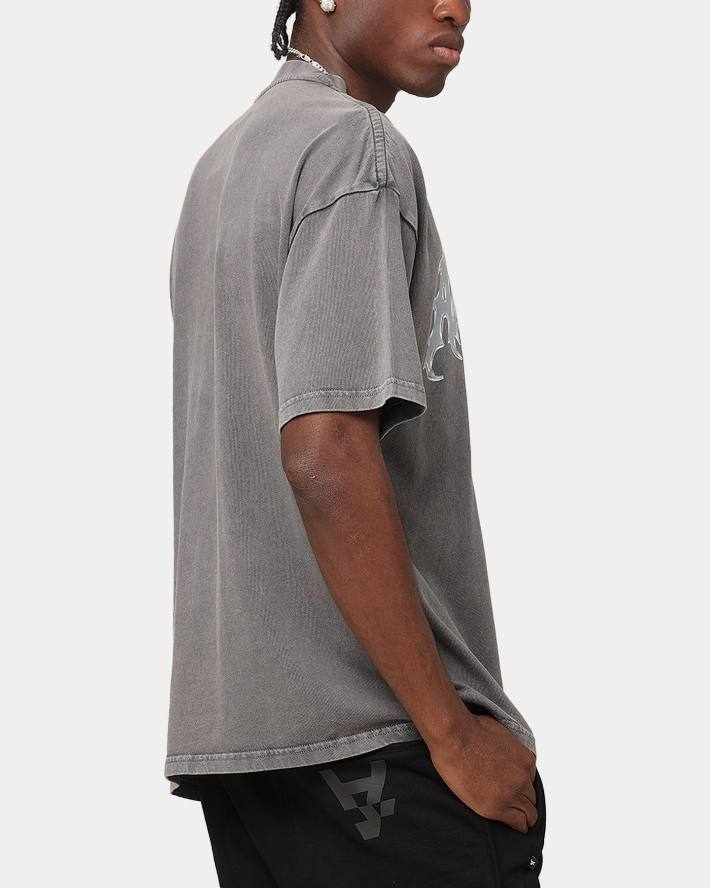 The Anti Order New Dawn Mock Neck T-Shirt Washed Charcoal Tailored Seams EasyCare Material
