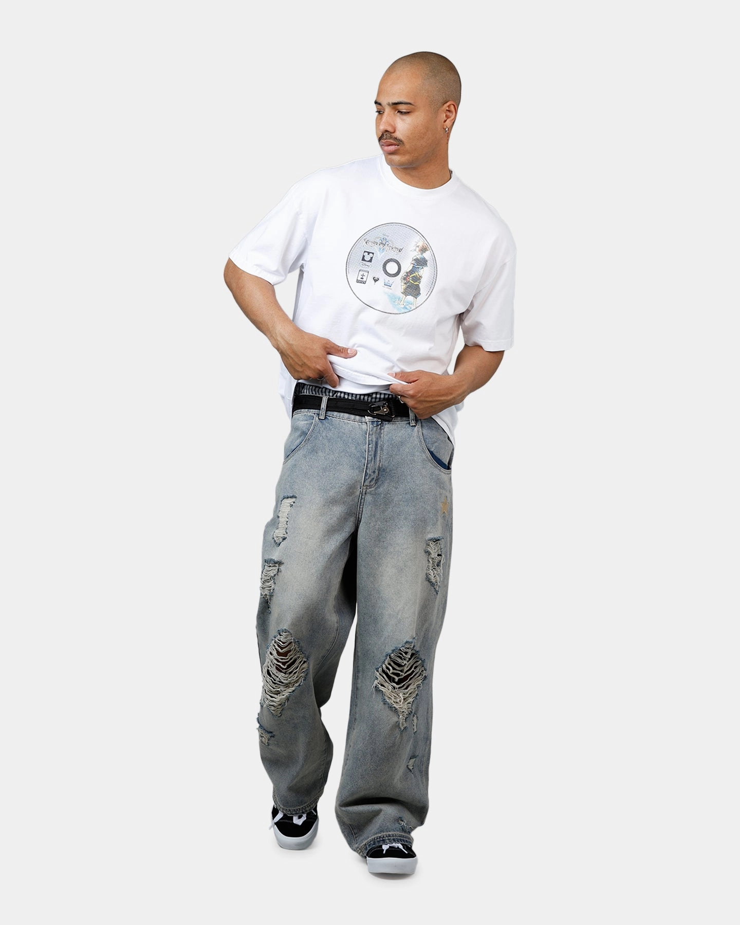 Goat Crew Disney Kingdom Hearts Disc Heavyweight T-Shirt White Bonded Seam Innovation