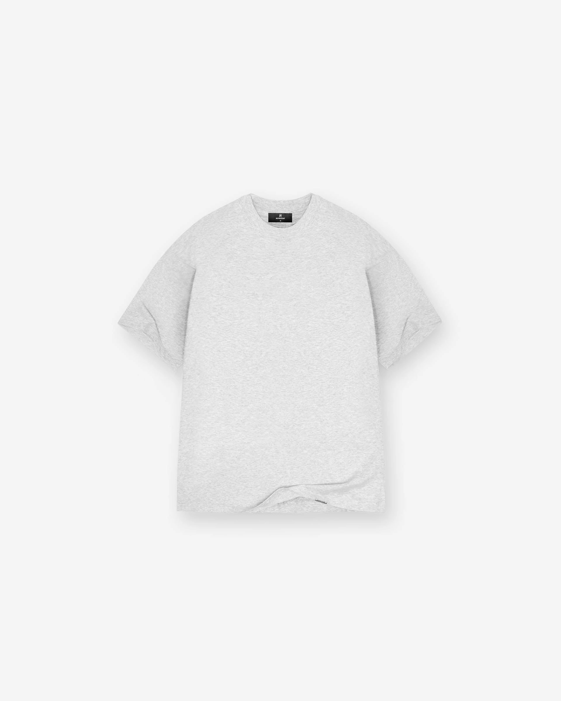 Short Sleeve Initial Oversized T-Shirt - Ice Grey Marl