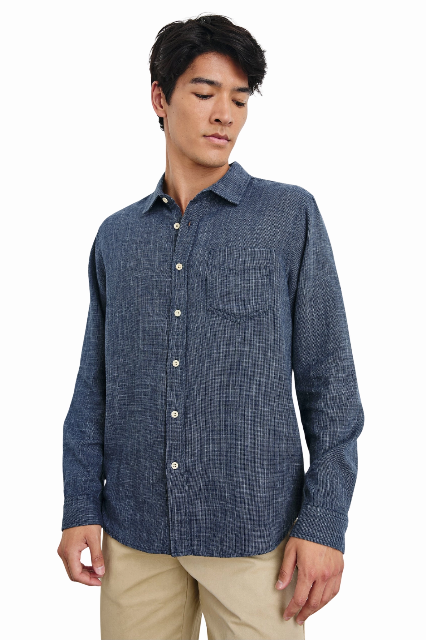 Wyatt Shirt in Navy Etch Abrasion resistant Urban Style