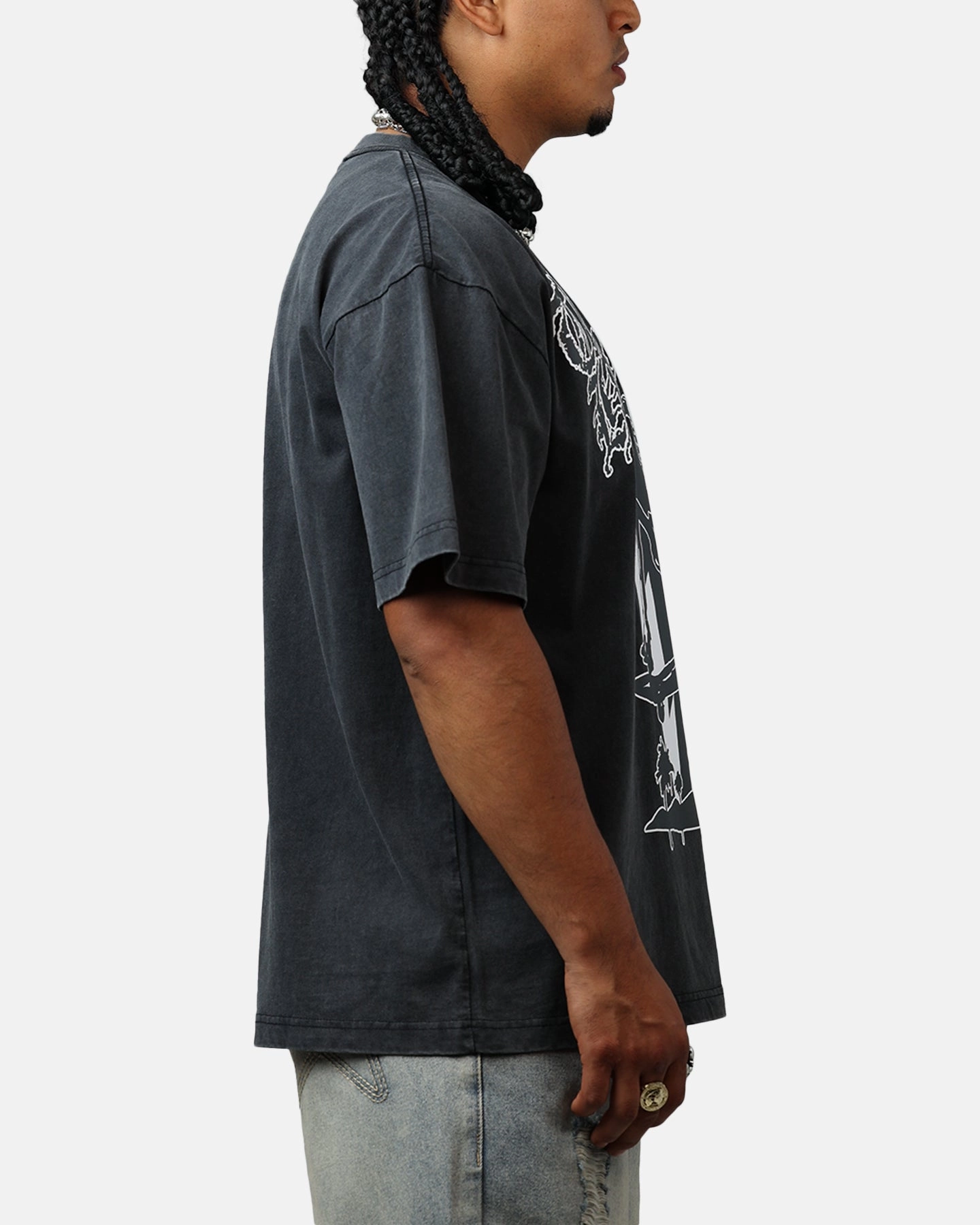 The Hundreds Skull Mountain T-Shirt Washed Black Sustainable Textile SleevelessOption