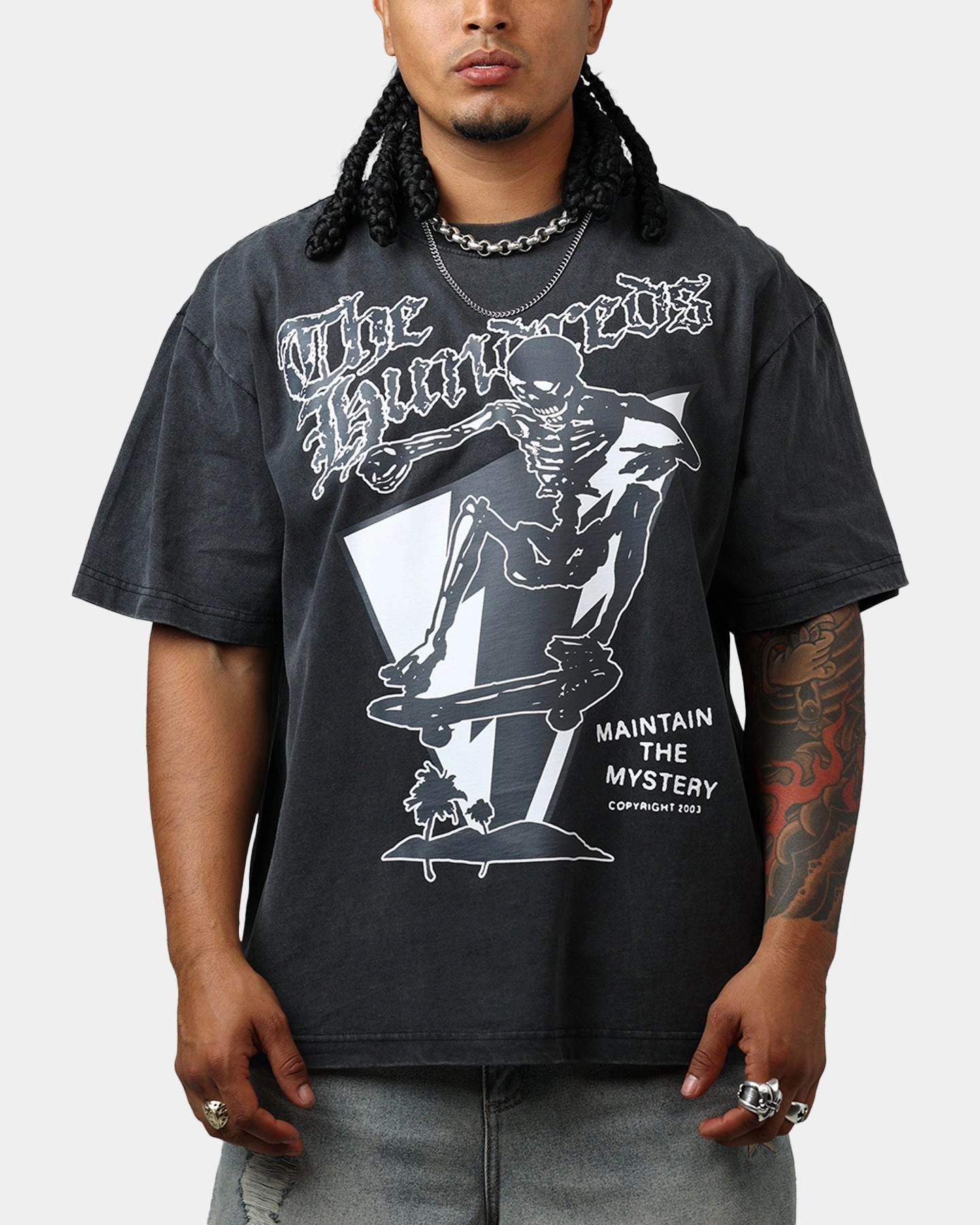 The Hundreds Skull Mountain T-Shirt Washed Black Everyday Fashion