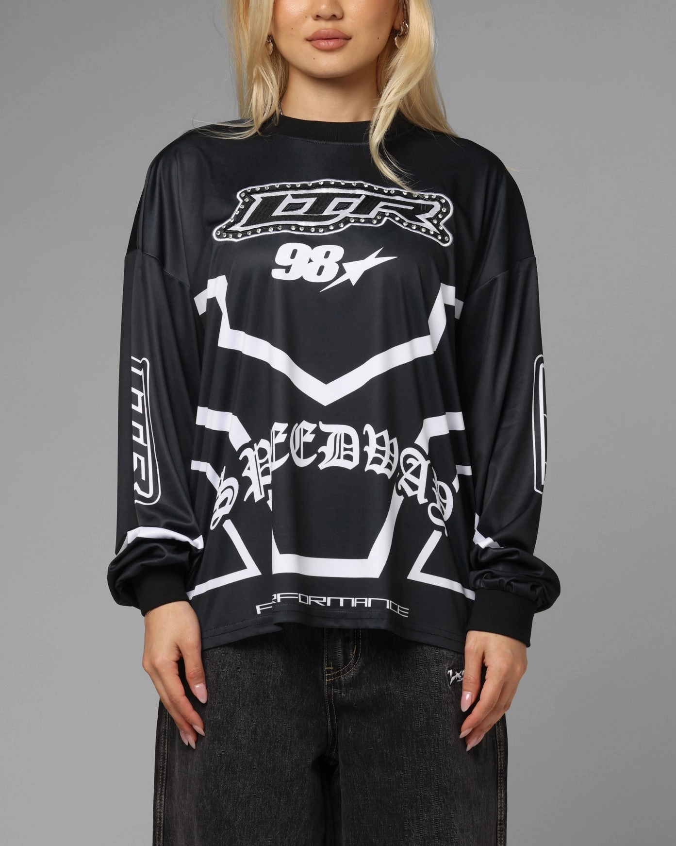 Loiter Thrill Racing Long Sleeve T-Shirt Black sporty wear